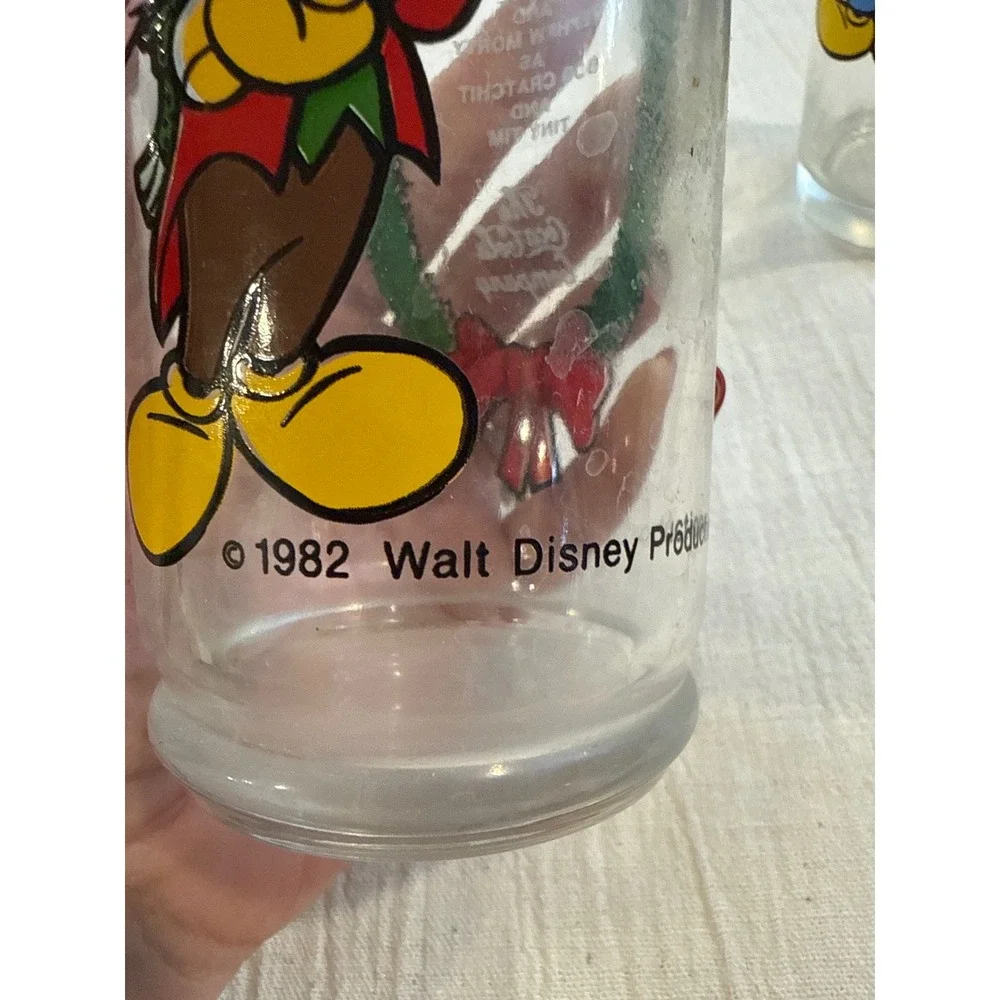 Vintage Disney Mickey Mouse Glass Set 1982 Christmas Carol 1978 Pepsi Collector